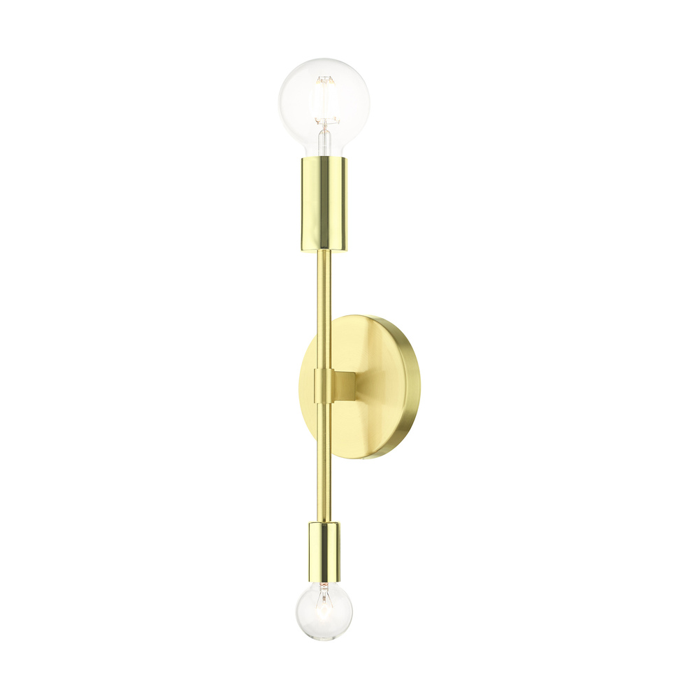 2 Lt Satin Brass Wall Sconce