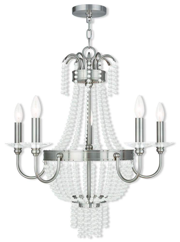 5 Light Brushed Nickel Chandelier