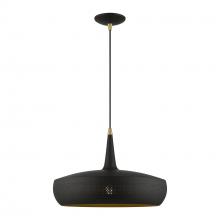 Livex Lighting 49353-04 - 1 Light Black with Antique Brass Accents Pendant