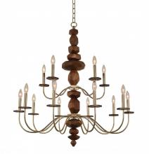 Kalco 304952CG - Lassen (10+5) Light 2 Tier Chandelier