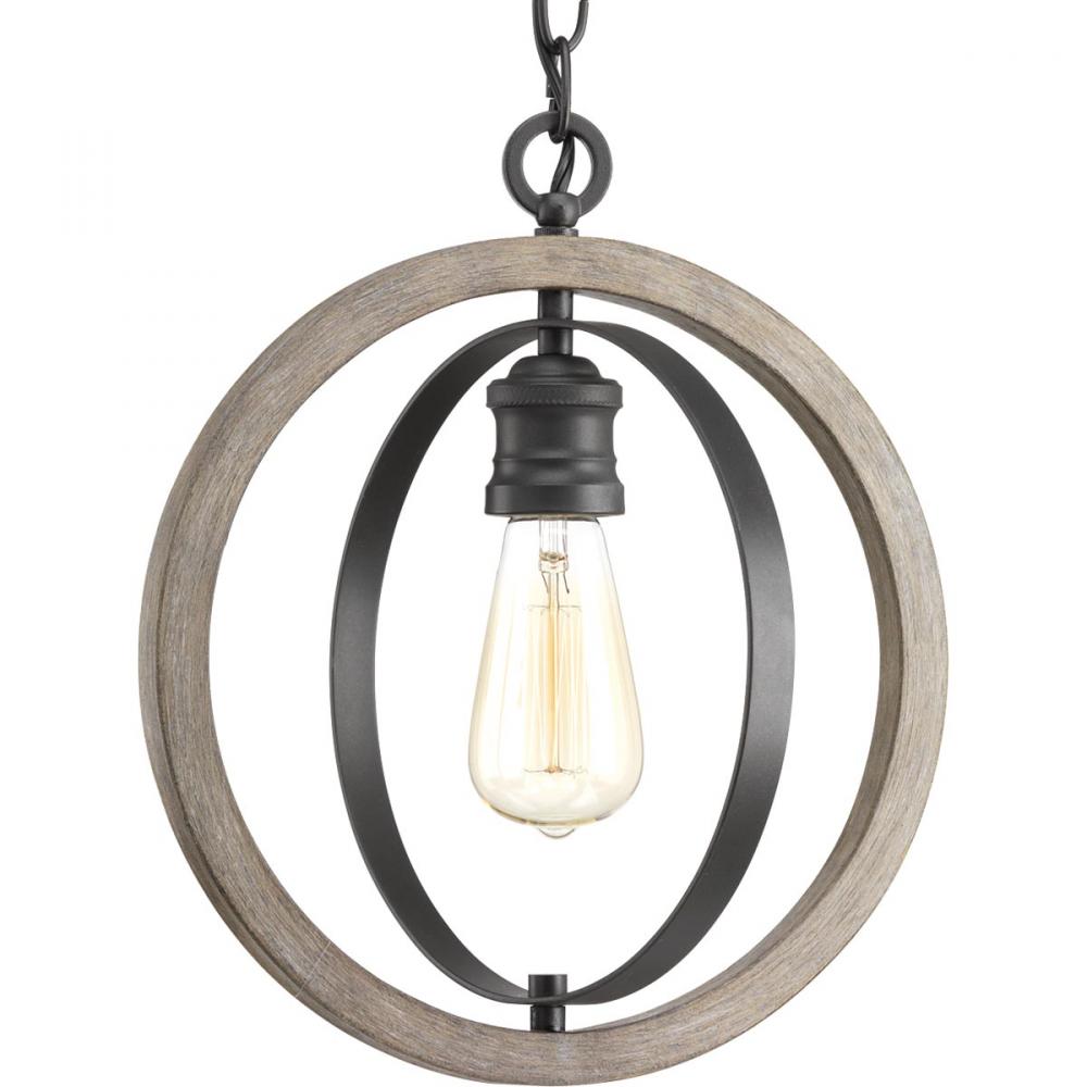 Conestee Collection One-Light Graphite Farmhouse Pendant Light