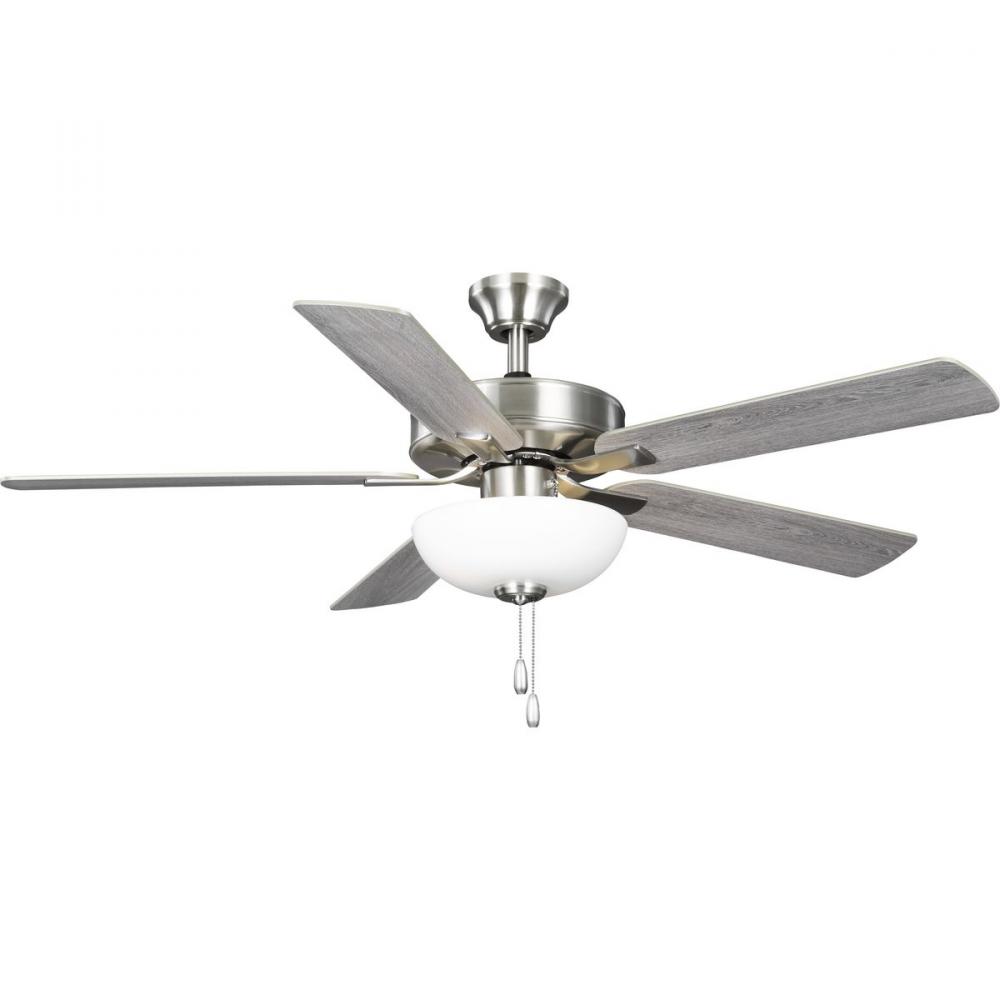 AirPro 52 in. Brushed Nickel 5-Blade AC Motor Ceiling Fan with Light