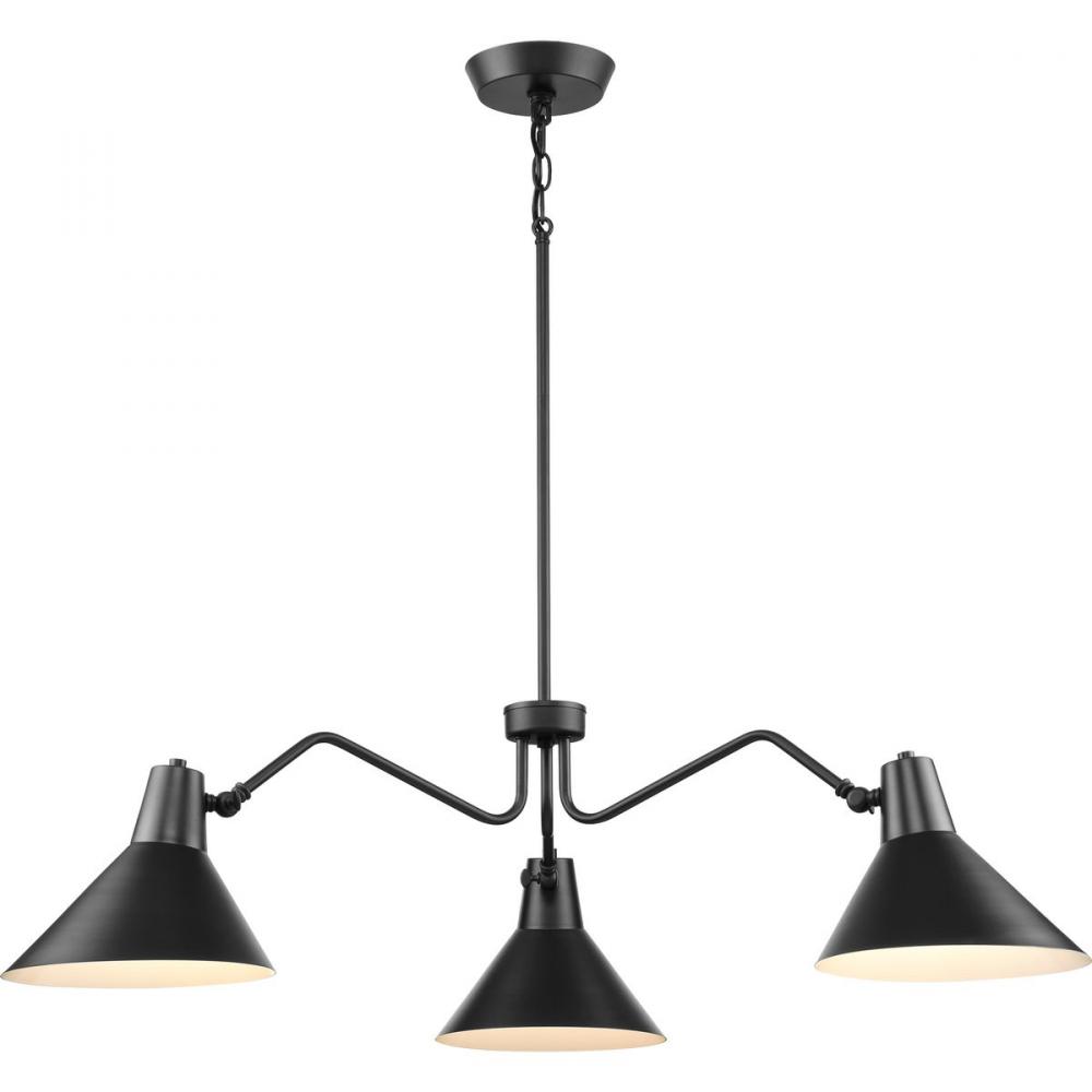 Trimble Collection Three-Light Matte Black Chandelier