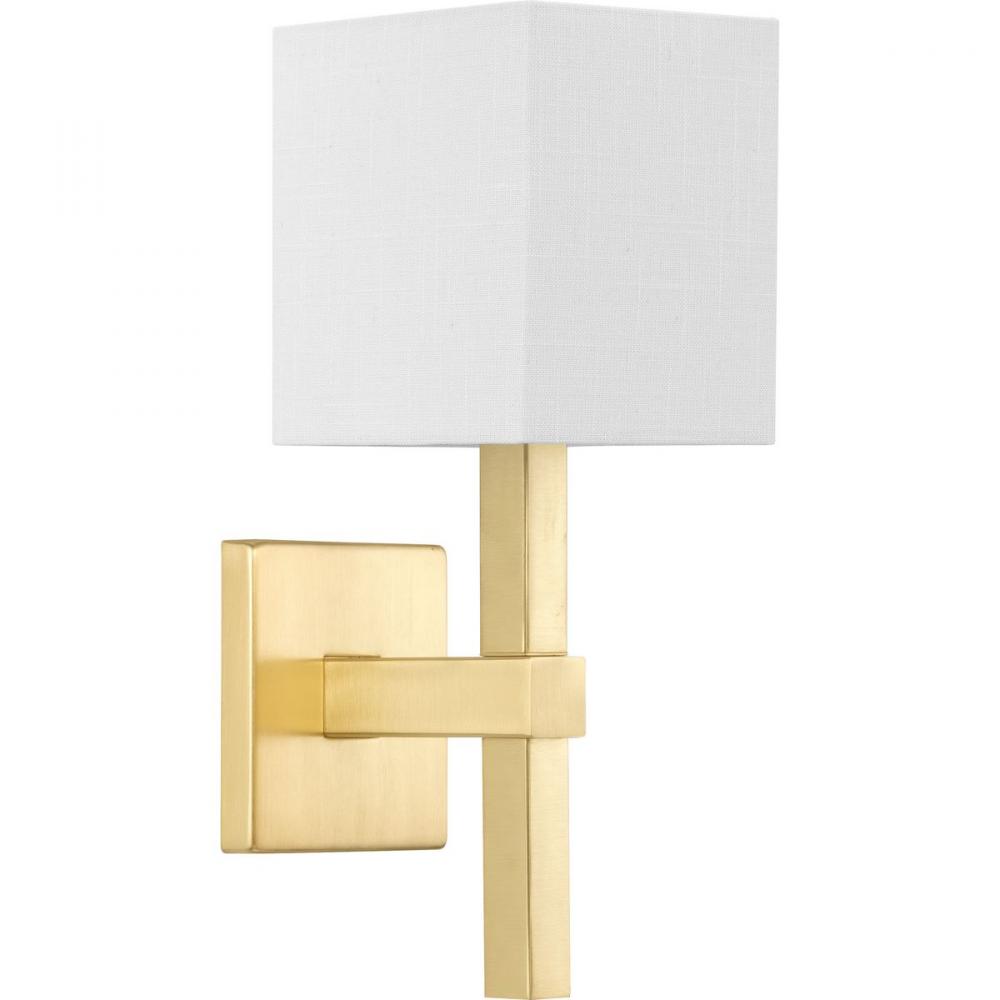 Metro Collection One-Light New Traditional Satin Brass Summer Linen Wall Light