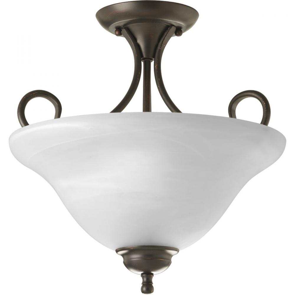 Two-Light 13-1/4" Semi-Flush