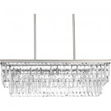 Progress P400101-134 - Glimmer Collection Four-Light Silver Ridge Luxe Linear Chandelier Light