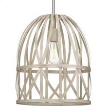 Progress P500343-185 - Chastain Collection  One-Light Bleached Oak Basket Farmhouse Pendant Light