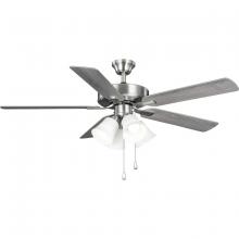 Progress P250077-009-WB - AirPro 52 in. Brushed Nickel 5-Blade AC Motor Ceiling Fan with LED Light