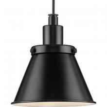 Progress P500383-31M - Hinton Collection One-Light Matte Black Modern Farmhouse Pendant