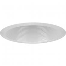 Progress P806000-028 - 6" Satin White Recessed Step Baffle Trim for 6" Housing (P806N series)