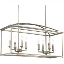 Progress P400033-126 - Piedmont Collection Eight-Light Burnished Silver Farmhouse Chandelier Light