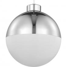 Progress P500148-015-30 - Globe LED Collection One-Light Polished Chrome Opal Glass Mid-Century Modern Pendant Light