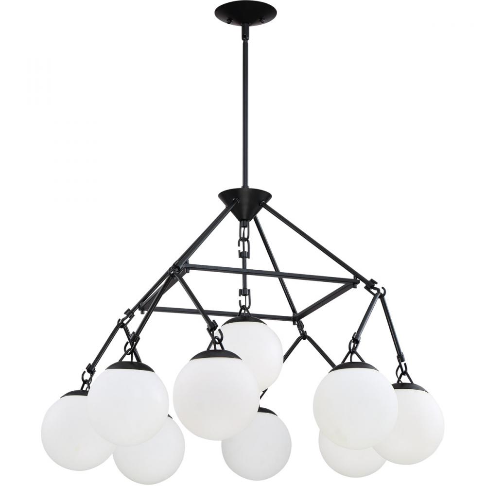 Orion 9 Light Chandelier in Flat Black