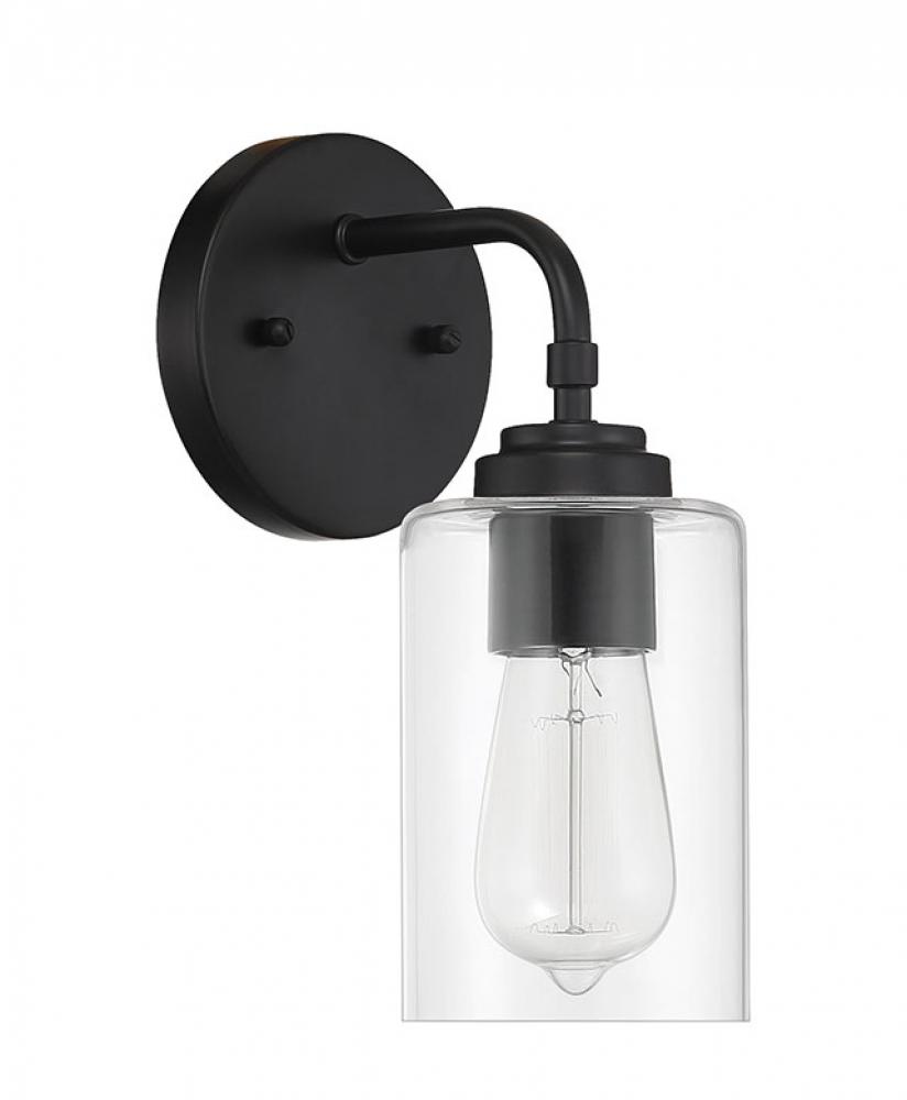 Stowe 1 Light Wall Sconce in Flat Black