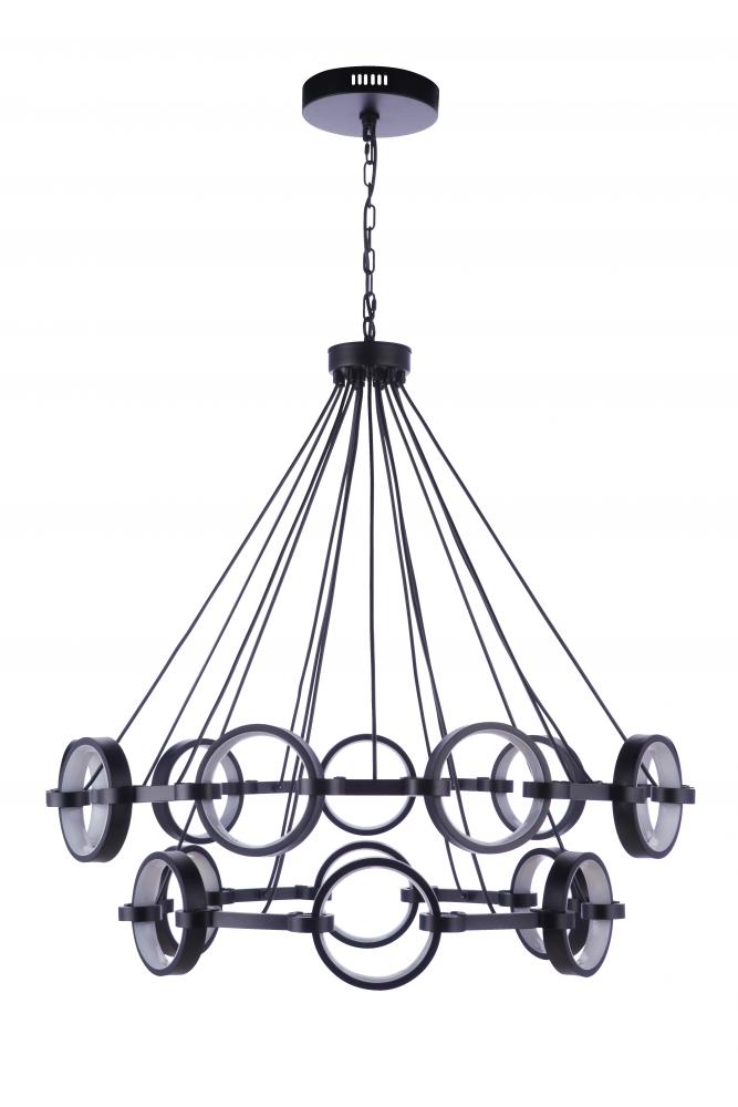 Context 15 Light LED Chandelier in Flat Black