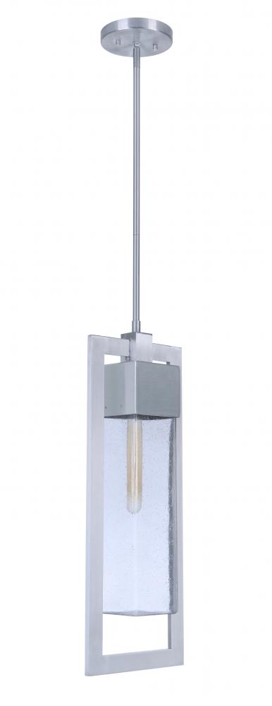 Perimeter 1 Light Large Outdoor Pendant in Satin Aluminum