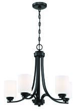Craftmade 50525-FB-WG - Bolden 5 Light Chandelier in Flat Black (White Glass)