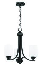 Craftmade 50523-FB-WG - Bolden 3 Light Chandelier in Flat Black (White Glass)
