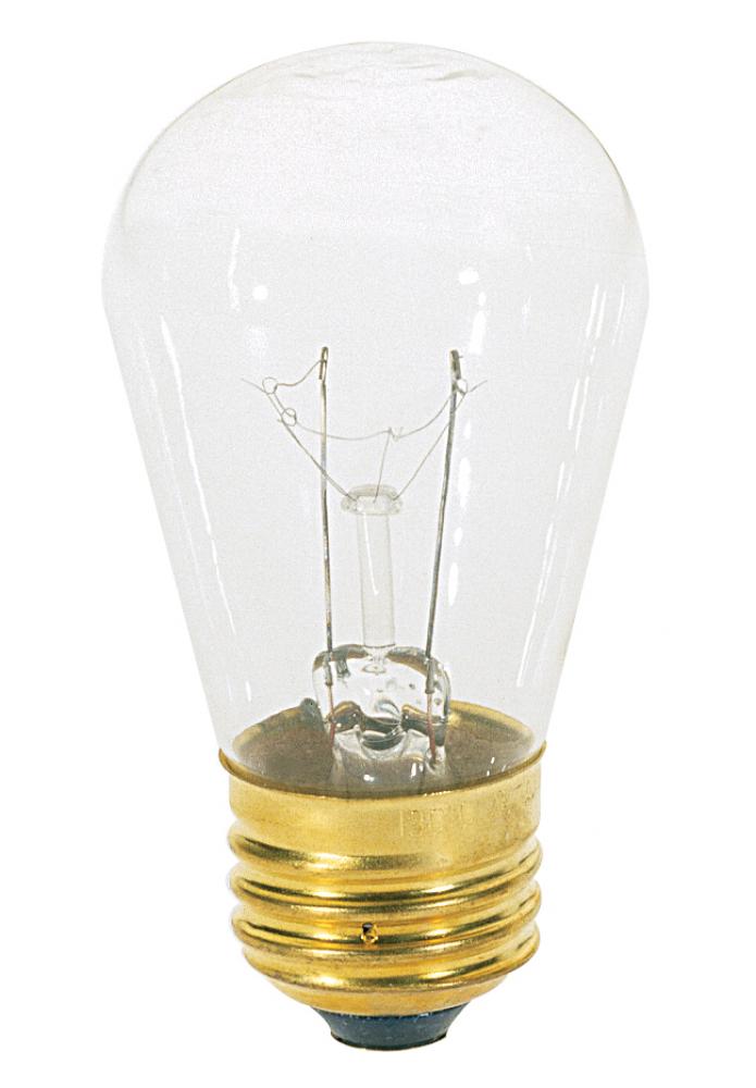 11 Watt S14 Incandescent; Clear; 2500 Average rated hours; 80 Lumens; Medium base; 130 Volt