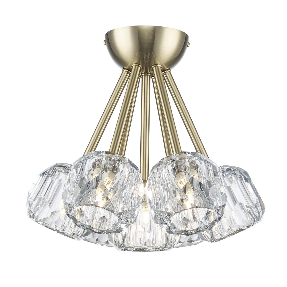 Crystal Court 7 - Light Semi Flush Mount