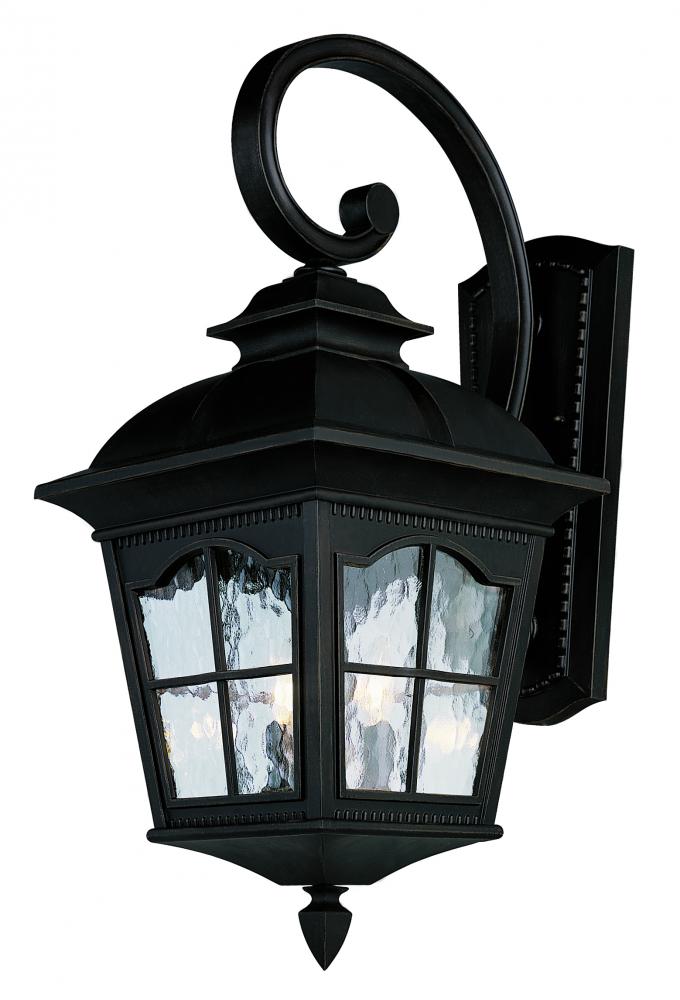 Briarwood 2-Light Rustic, Chesapeake Embellished, Armed Water Glass and Metal Wall Lantern