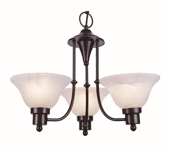 Perkins 3-Light, 3-Shade Glass Bell Chandelier with Chain