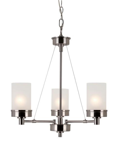 Fusion Collection, 3-Light Shaded Single Tier Chandelier with Chain