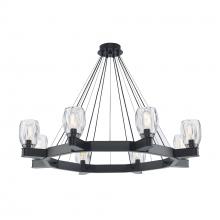 Trans Globe 11687 BK - Harmony Hills 8 - Light Dimmable Wagon Wheel Dining Chandelier