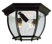 Trans Globe 4906 RT - Angelus 3-Light, Beveled Glass, Outdoor Flush Mount Ceiling Light with Open Base