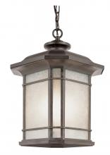 Trans Globe 5825 RT - San Miguel Collection, Craftsman Style, Outdoor Hanging Pendant Lantern with Tea Stain Glass Windows