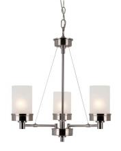 Trans Globe 70337 BN - Fusion Collection, 3-Light Shaded Single Tier Chandelier with Chain