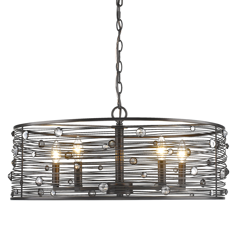 Bijoux 5 Light Chandelier in Brushed Etruscan Bronze