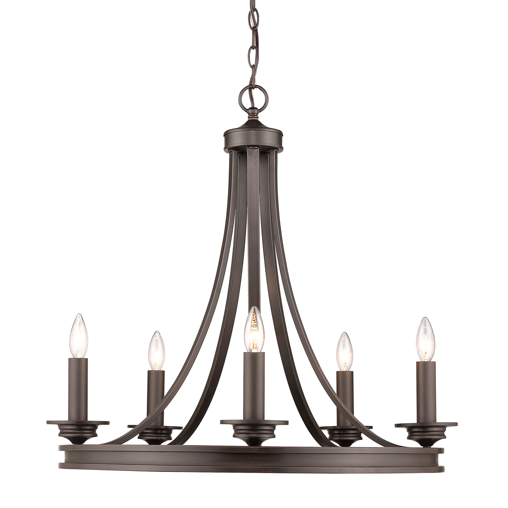 Saldano 5-light Chandelier in a Rubbed Bronze finish