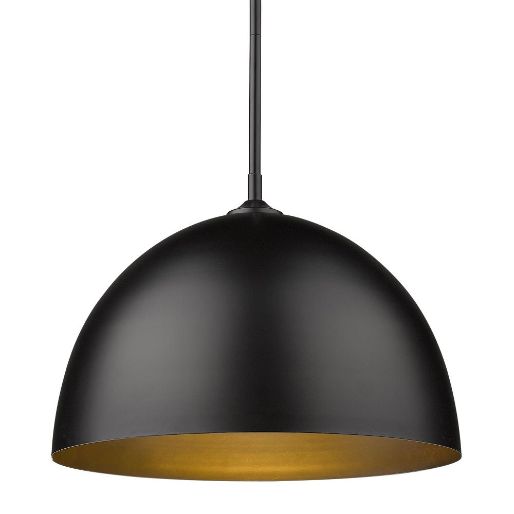 Zoey Large Pendant in Matte Black with Matte Black Shade