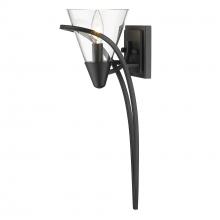 Golden 1648-1W BLK-CLR - Olympia 1 Light Wall Sconce in Matte Black with Clear Glass Shade