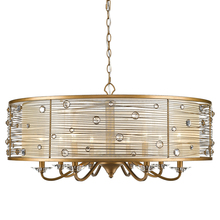 Golden 1993-8 PG - Joia 8 Light Chandelier in Peruvian Gold with a Sheer Filigree Mist Shade