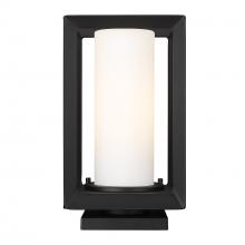 Golden 2073-OPR NB-OP - Smyth NB Pier Mount - Outdoor in Natural Black with Opal Glass Shade