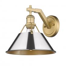 Golden 3306-1W BCB-CH - Orwell BCB 1 Light Wall Sconce in Brushed Champagne Bronze with Chrome shade