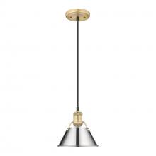 Golden 3306-S BCB-CH - Orwell BCB Small Pendant - 7" in Brushed Champagne Bronze with Chrome shade