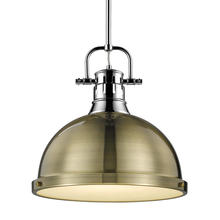 Golden 3604-L CH-AB - Duncan Large Pendant with Rod