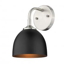Golden 6956-1W PW-BLK - Zoey 1-Light Wall Sconce in Pewter with Matte Black Shade