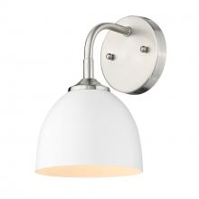 Golden 6956-1W PW-WHT - Zoey 1-Light Wall Sconce in Pewter with Matte White Shade