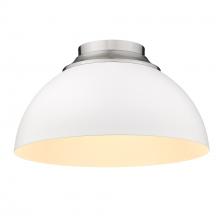 Golden 6956-FM PW-WHT - Zoey Flush Mount in Pewter with Matte White Shade