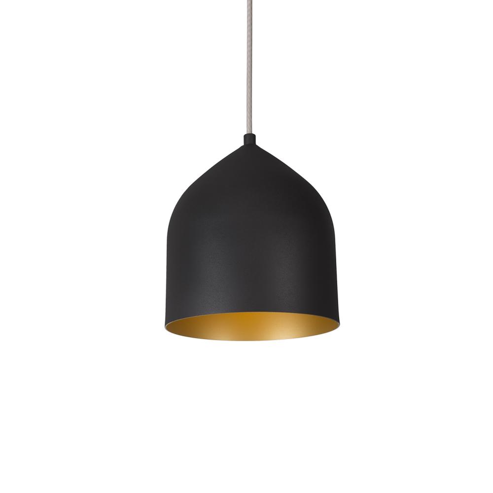 Helena 8-in Black/Gold 1 Light Pendant