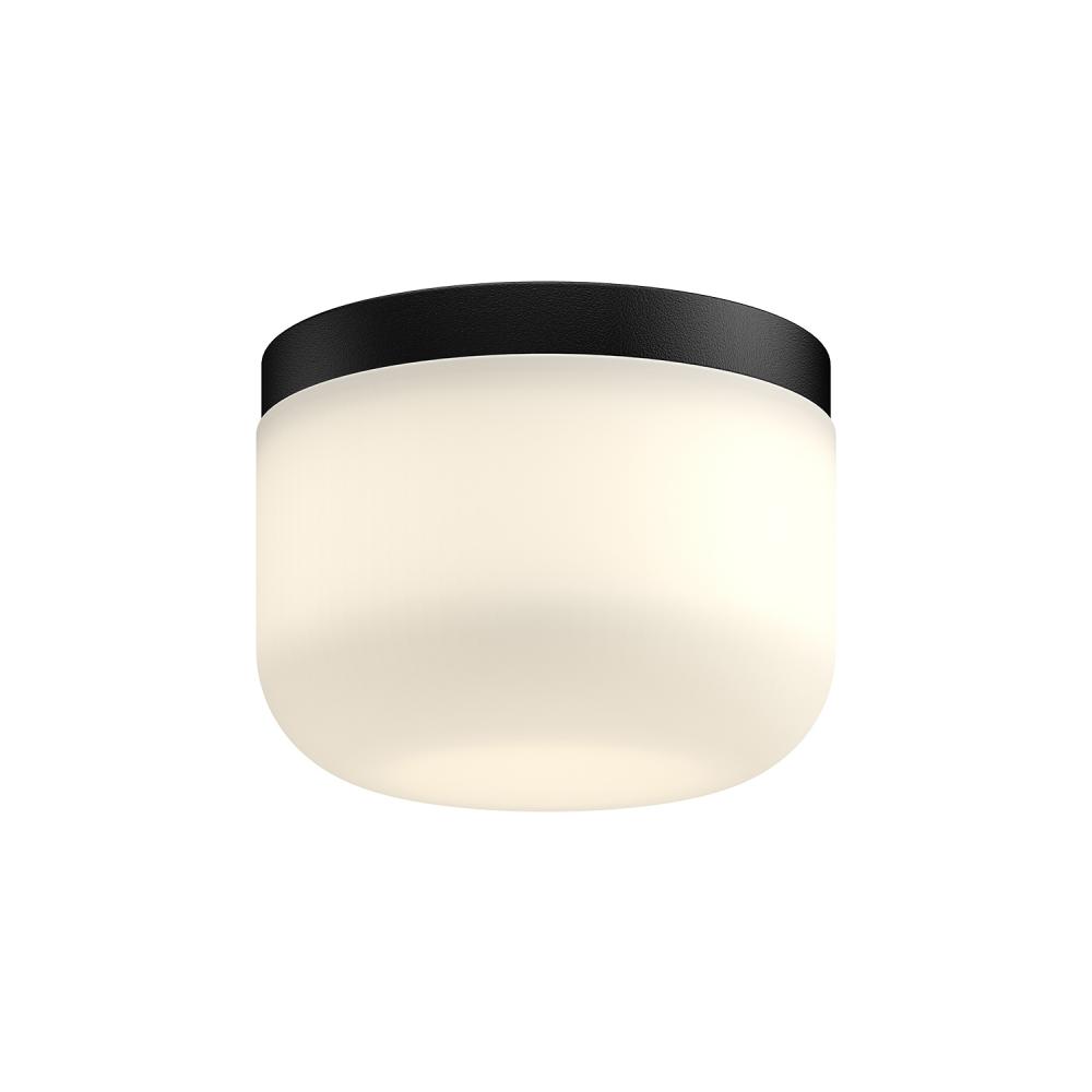 Mel 5-in Black/Opal Glass LED Flush Mount