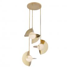 Kuzco Lighting Inc CH65127-MRB/OP-UNV - Scorpio 27-in Metallic Brass/Opal Glass LED Chandelier