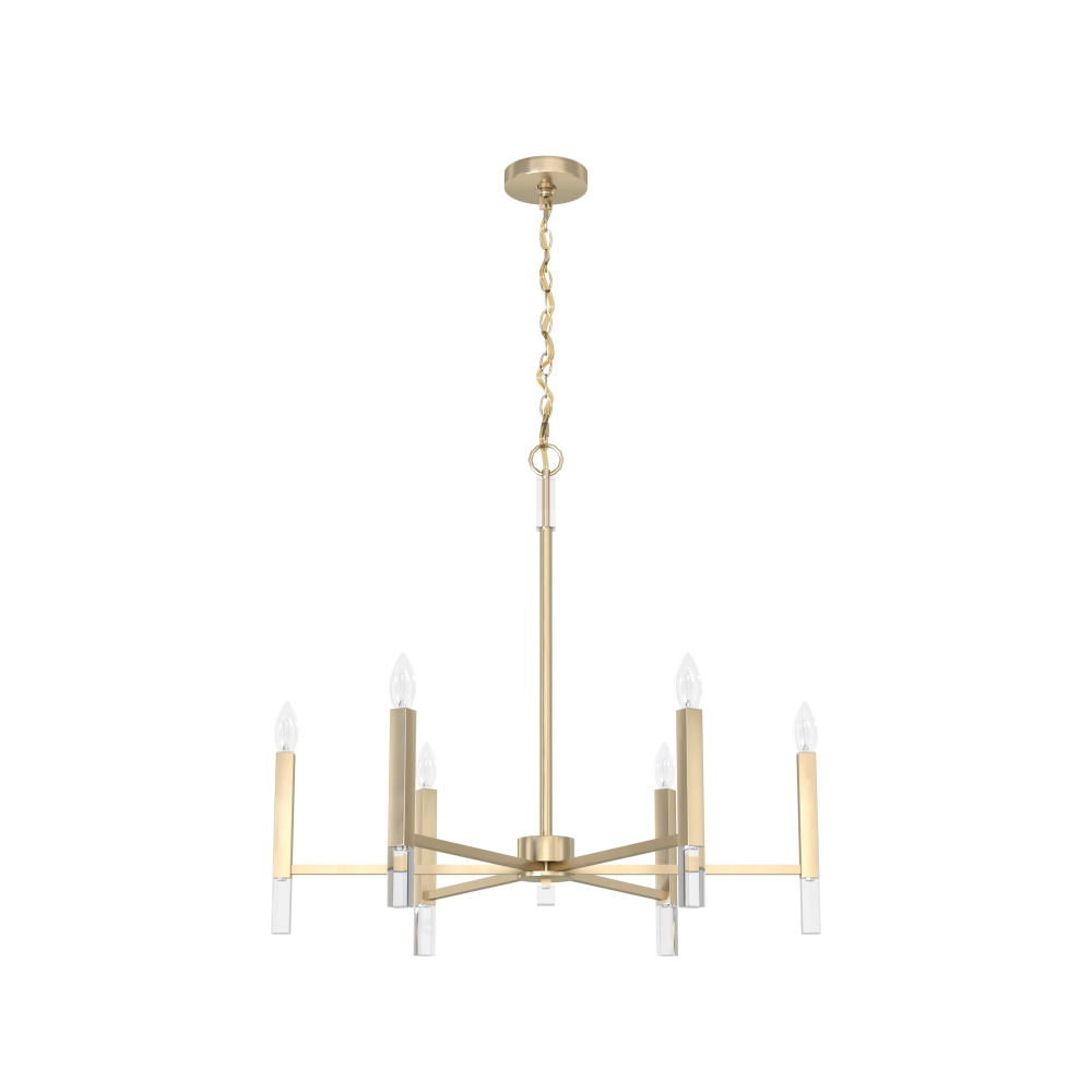 Hunter Sunjai Alturas Gold 6 Light Large Chandelier Ceiling Light Fixture