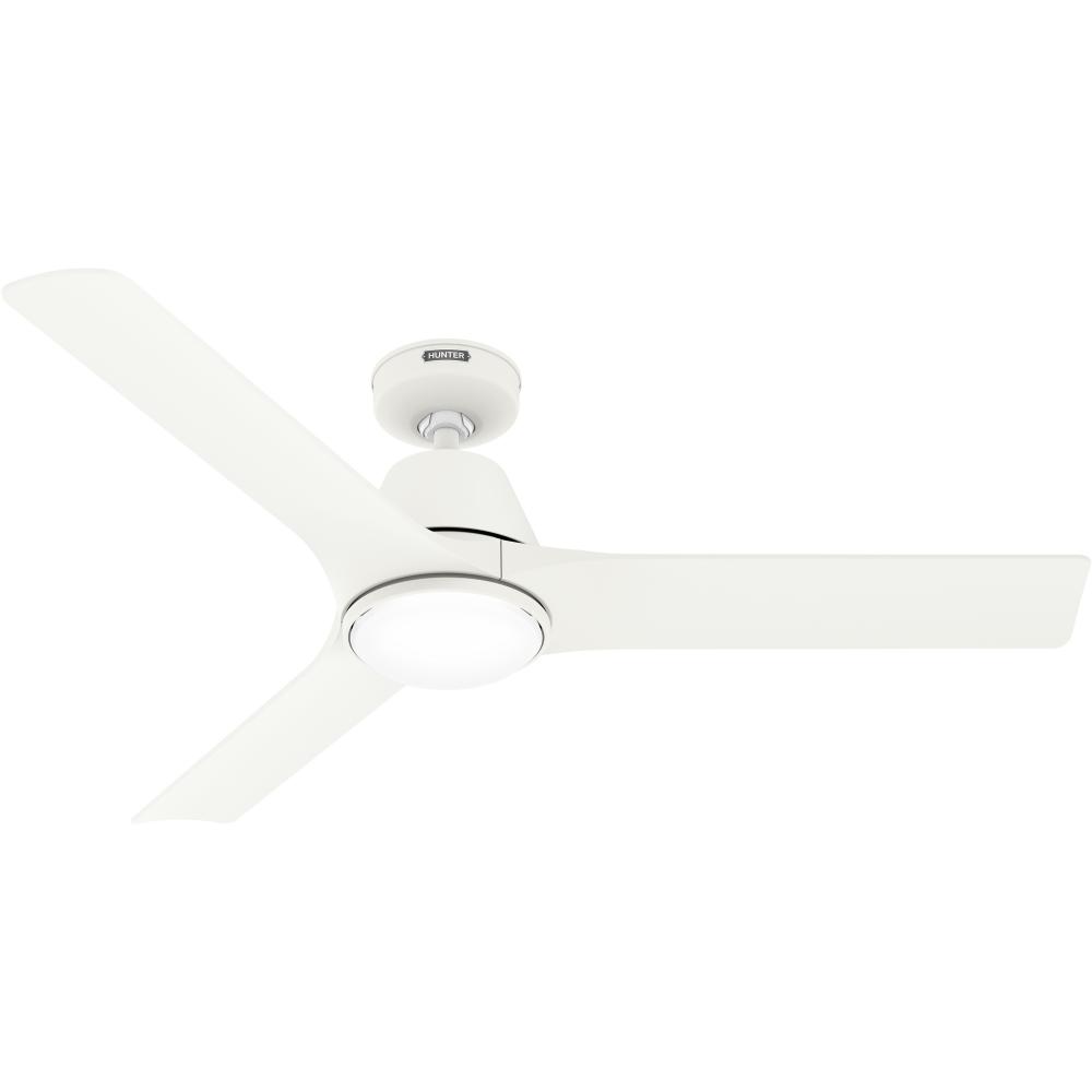 Hunter 52 inch Aeronaut  Wi-Fi ENERGY STAR® Matte White Damp Rated Ceiling Fan with LED Light Kit