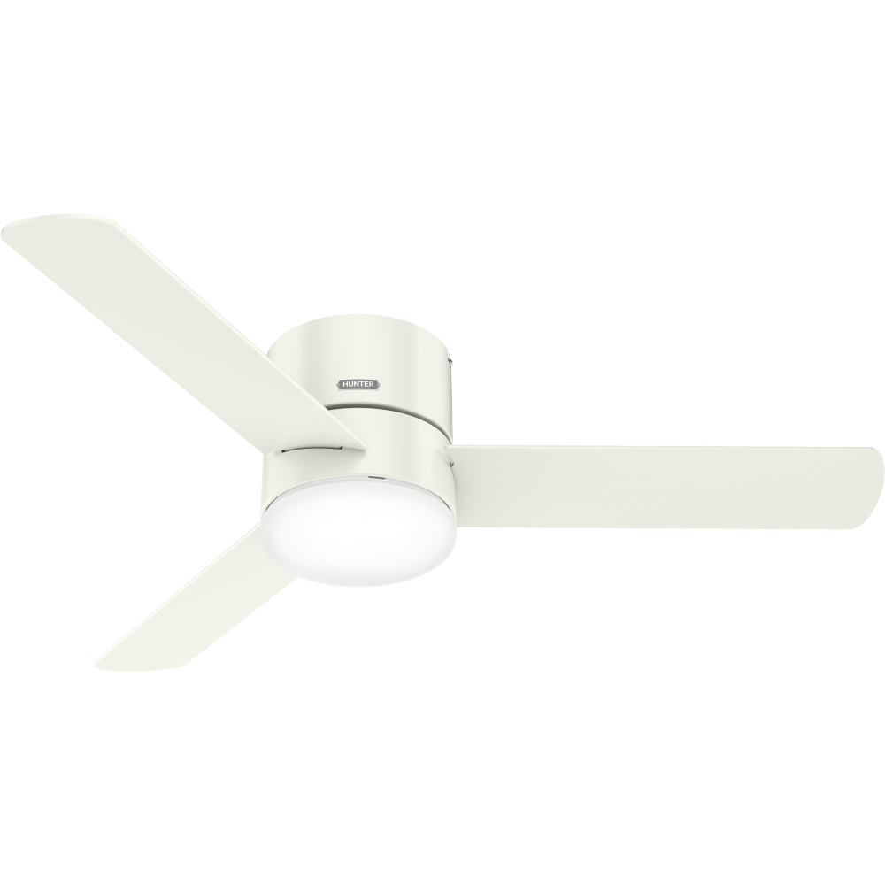 Hunter 52 inch Minimus Fresh White Low Profile Ceiling Fan with LED Light Kit and Handheld Remote