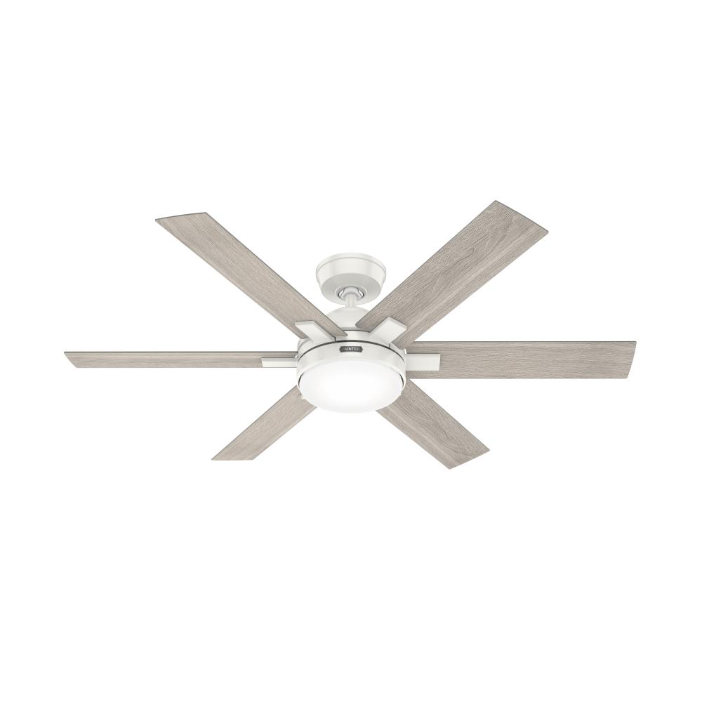 Hunter 52 inch Georgetown Fresh White Ceiling Fan with LED Light Kit and Handheld Remote